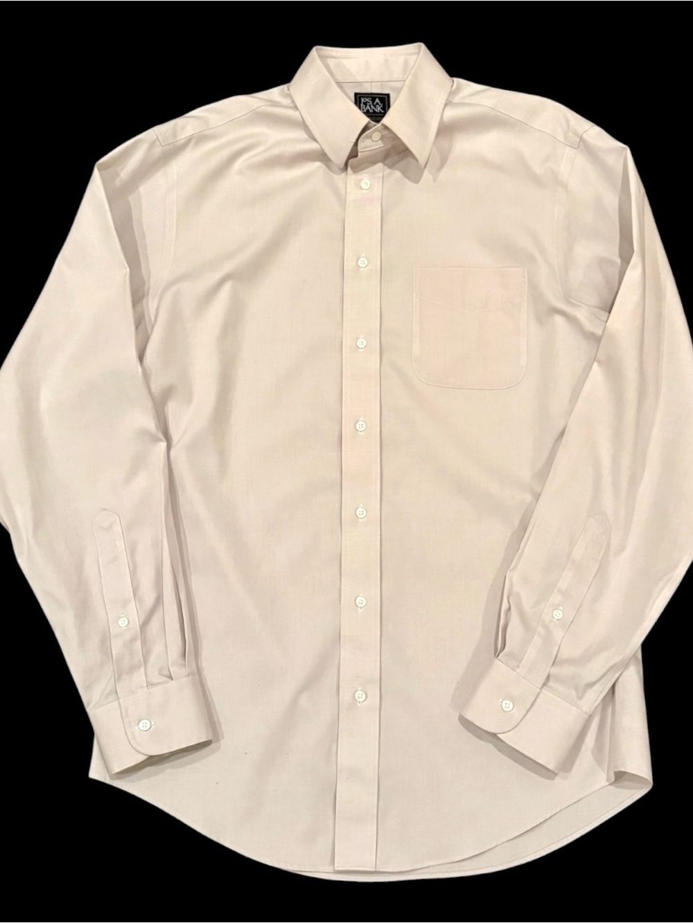 Jos. A. Bank Traveler Tailored Fit Dress Shirt 15.5 35 Light Gray Men Button Up